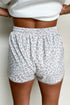 Leopard Print Elastic Waist Drawstring Contrast Trim Lounge Shorts